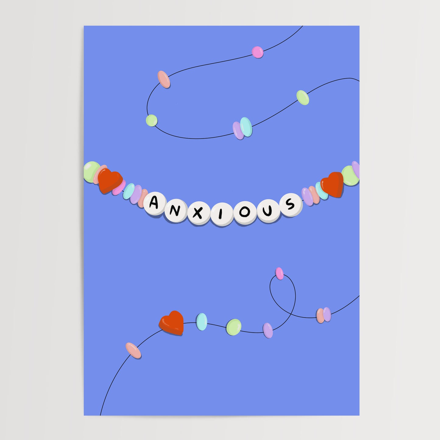 ANXIOUS FRIENDSHIP BRACELET ART PRINT