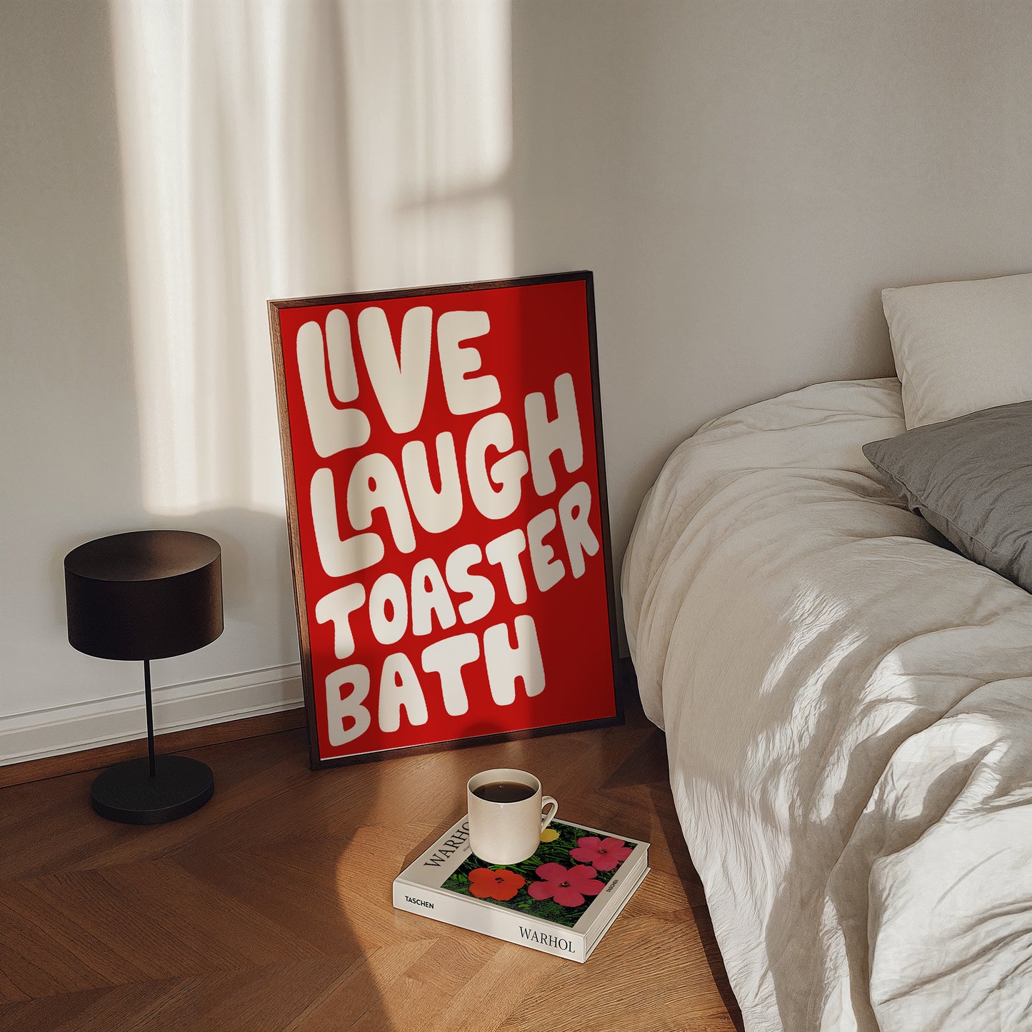 LIVE LAUGH TOASTER BATH ART PRINT