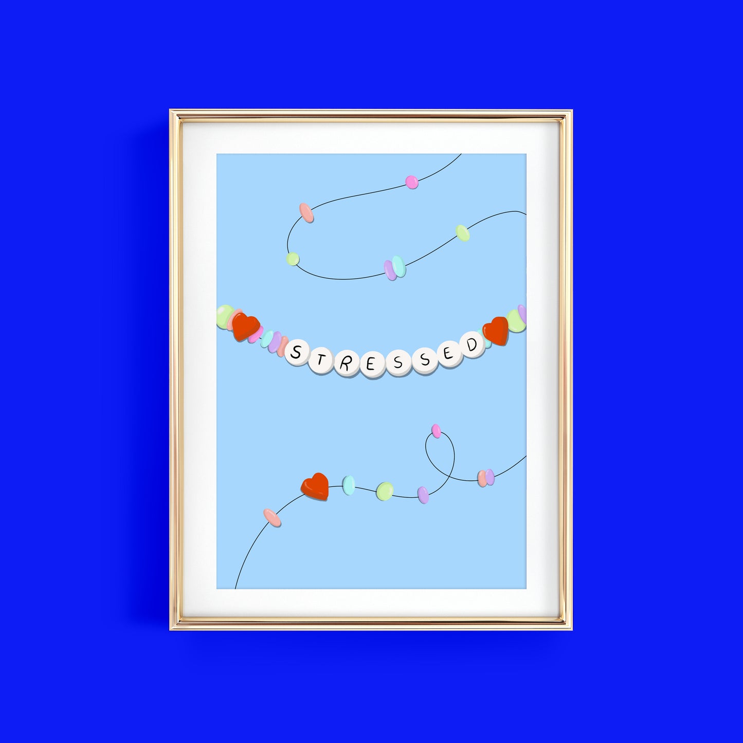 STRESSED FRIENDSHIP BRACELET ART PRINT
