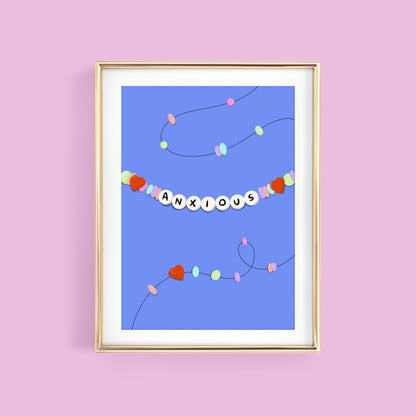 ANXIOUS FRIENDSHIP BRACELET ART PRINT