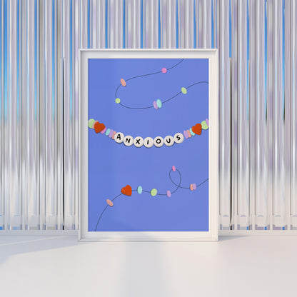 ANXIOUS FRIENDSHIP BRACELET ART PRINT