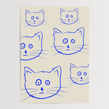 CAT HEAD ART PRINT
