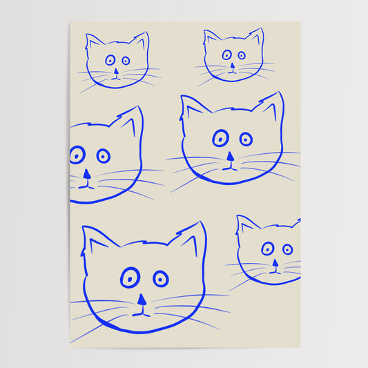 CAT HEAD ART PRINT